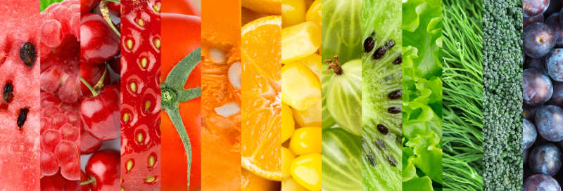新鲜的蔬菜与水果