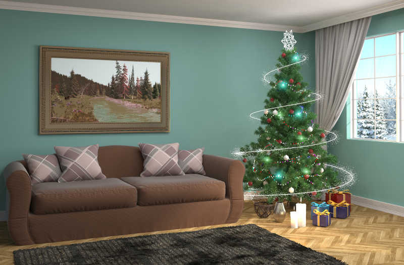 优雅的圣诞节室内装饰