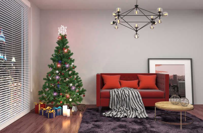 圣诞节的起居室