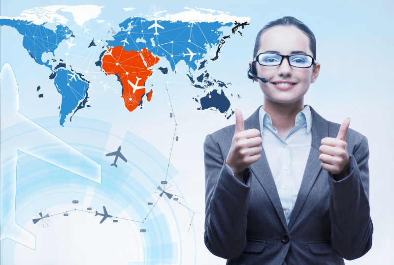 航空运输中的女商人