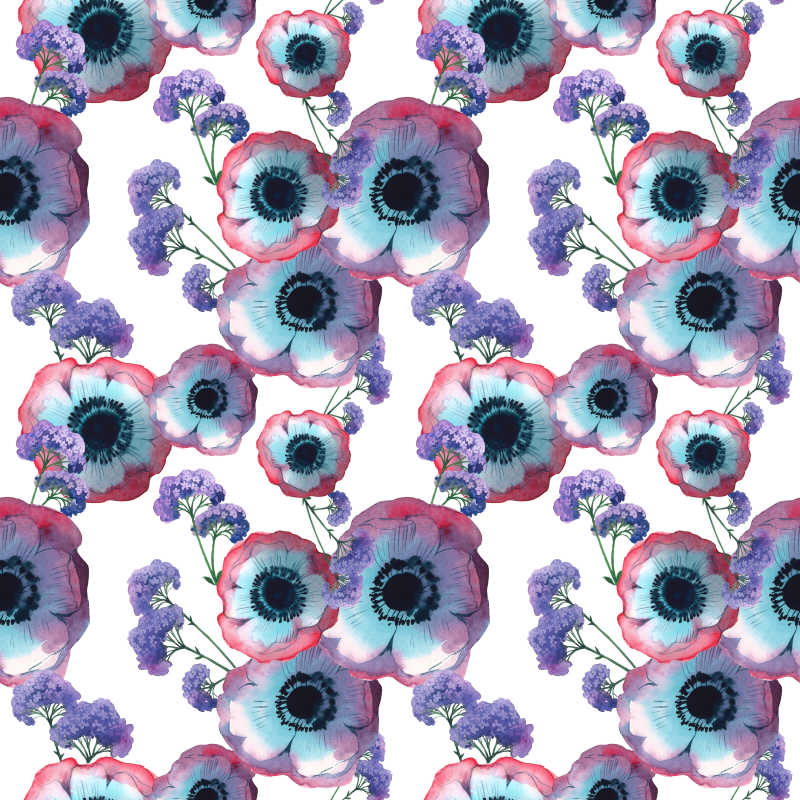 漂亮的水彩罂粟花卉背景