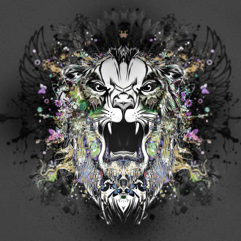 愤怒的老虎彩绘