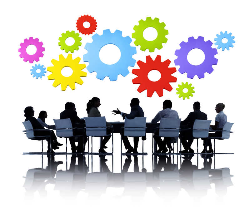 一起且同合作的开会的人