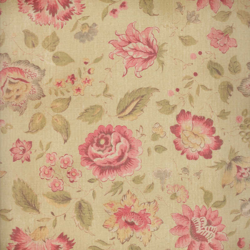 黄色布料上的粉色花朵纹理背景