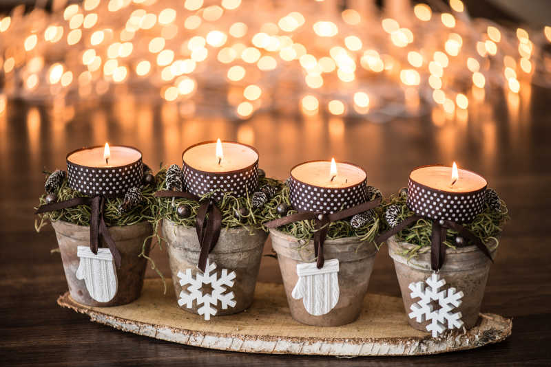 圣诞节的装饰蜡烛