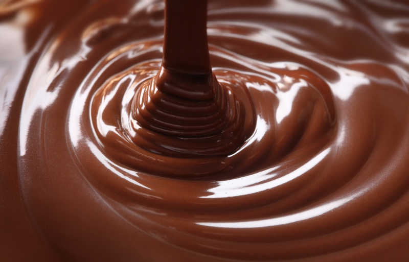 流动旋转的液体巧克力