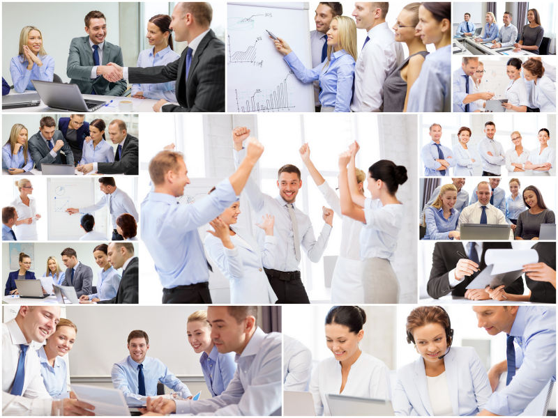 开会的商人拼贴