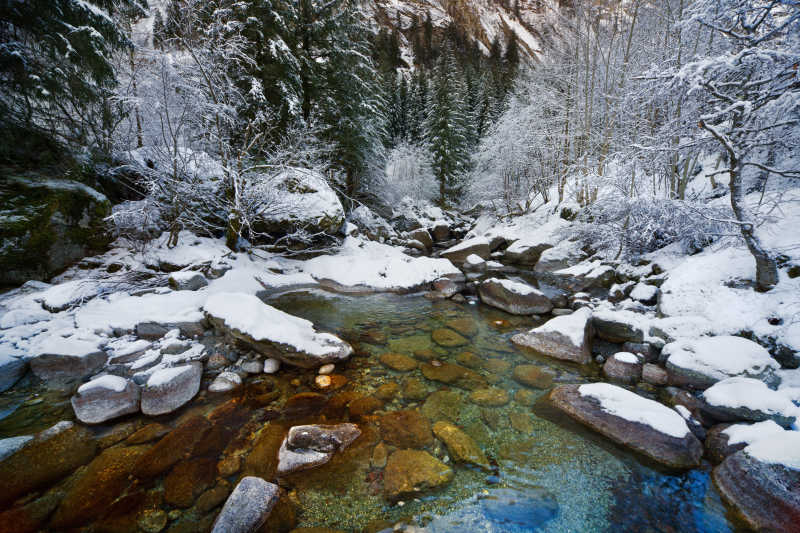 冬天里的溪流