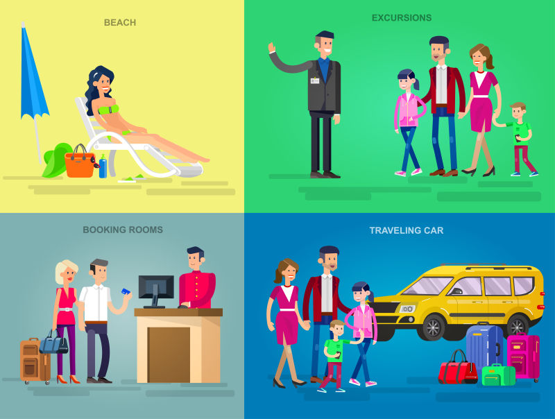 矢量的旅游概念插画