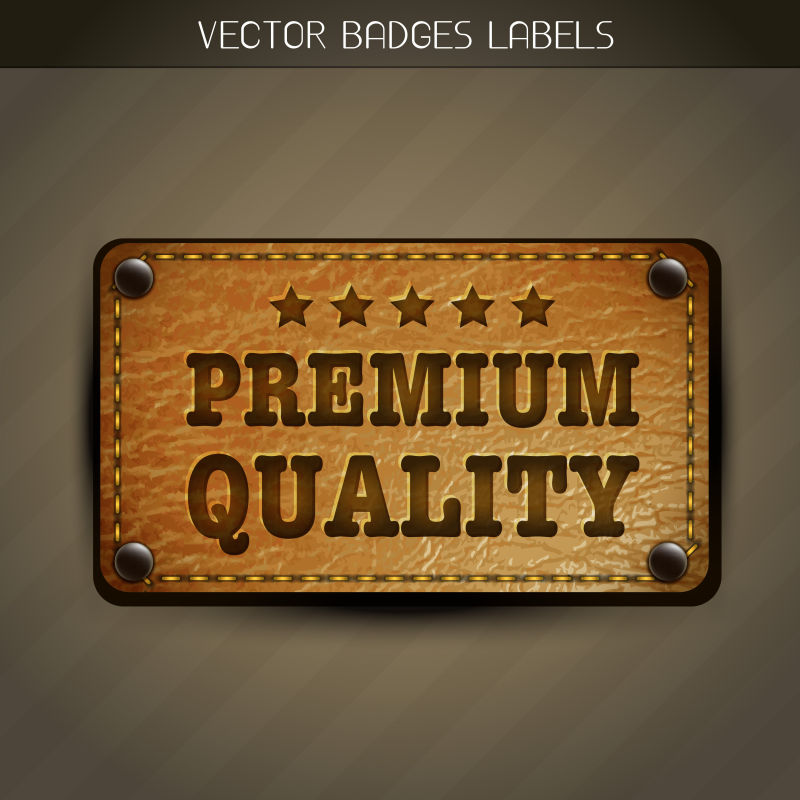 矢量皮革风格优质标签