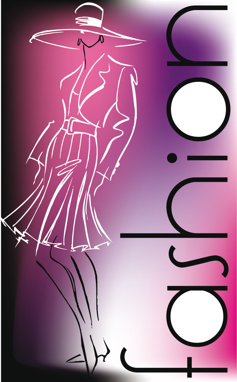 线条时尚女人的矢量背景