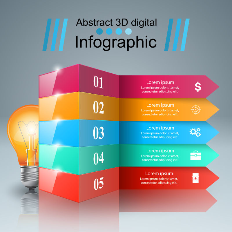 彩色的信息图形矢量设计模板