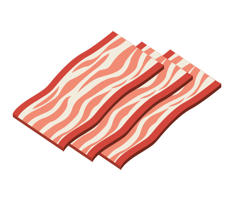 美味的培根矢量插画