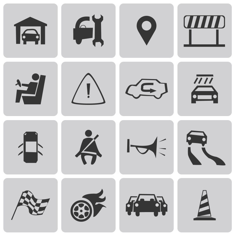 矢量汽修创意图标设计