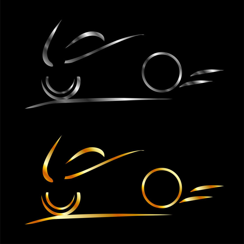 矢量摩托车抽象设计