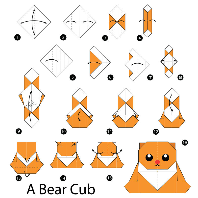 折小熊的折法步骤图解图片