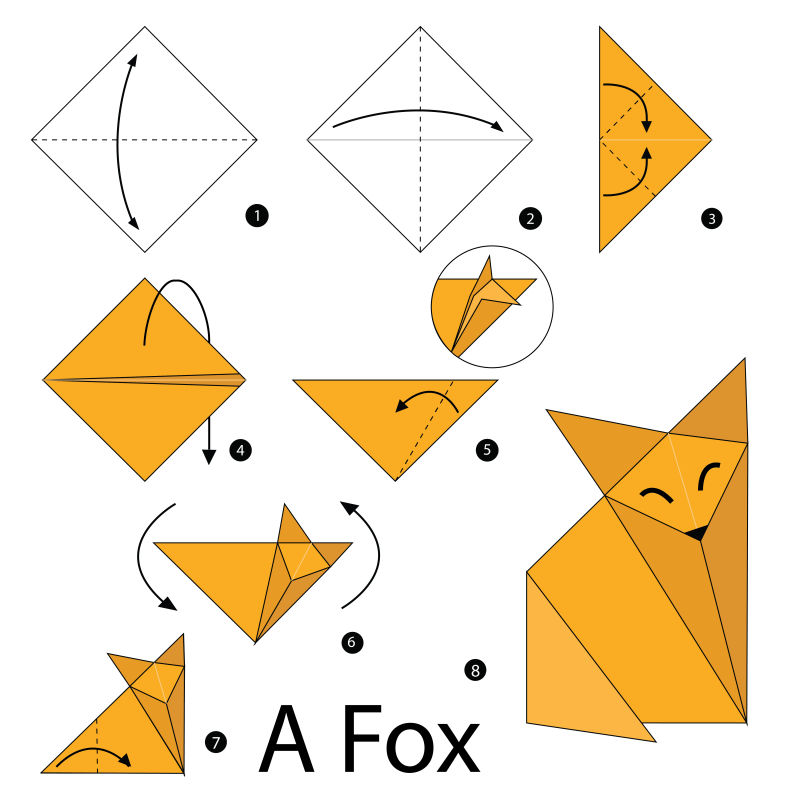 折纸小狐狸头简单折法图片
