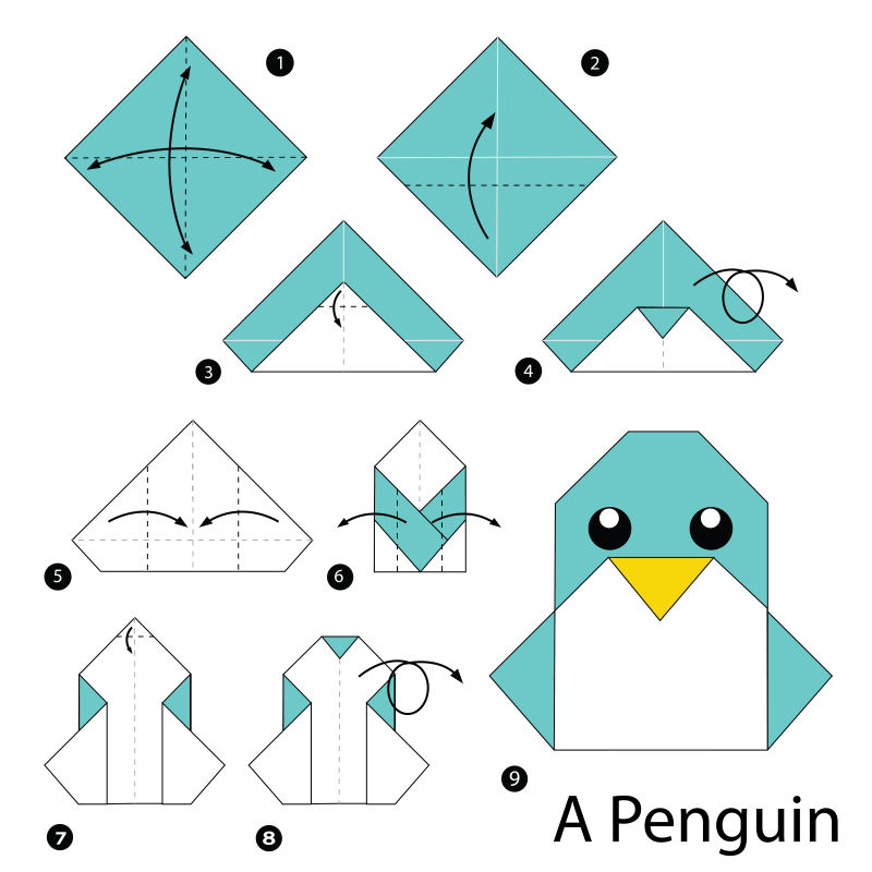 企鹅的折法图片