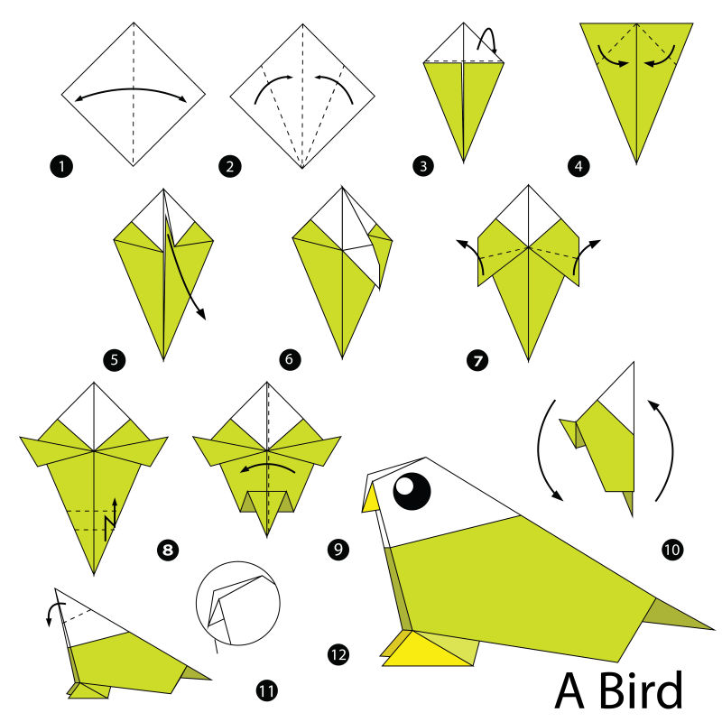小鸟的折纸步骤图解图片