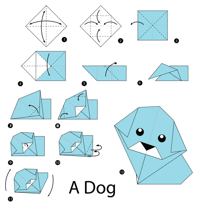 折纸小狗头的步骤图解图片