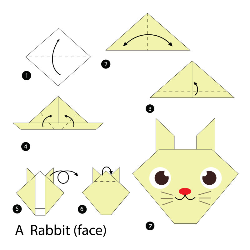 折纸步骤图兔子图片