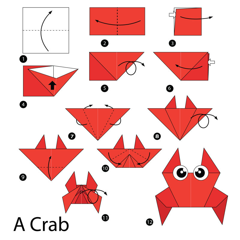 小螃蟹折纸教程图片