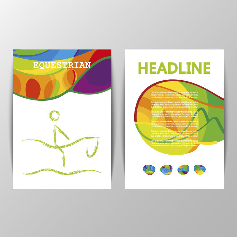 矢量马术比赛宣传册封面设计