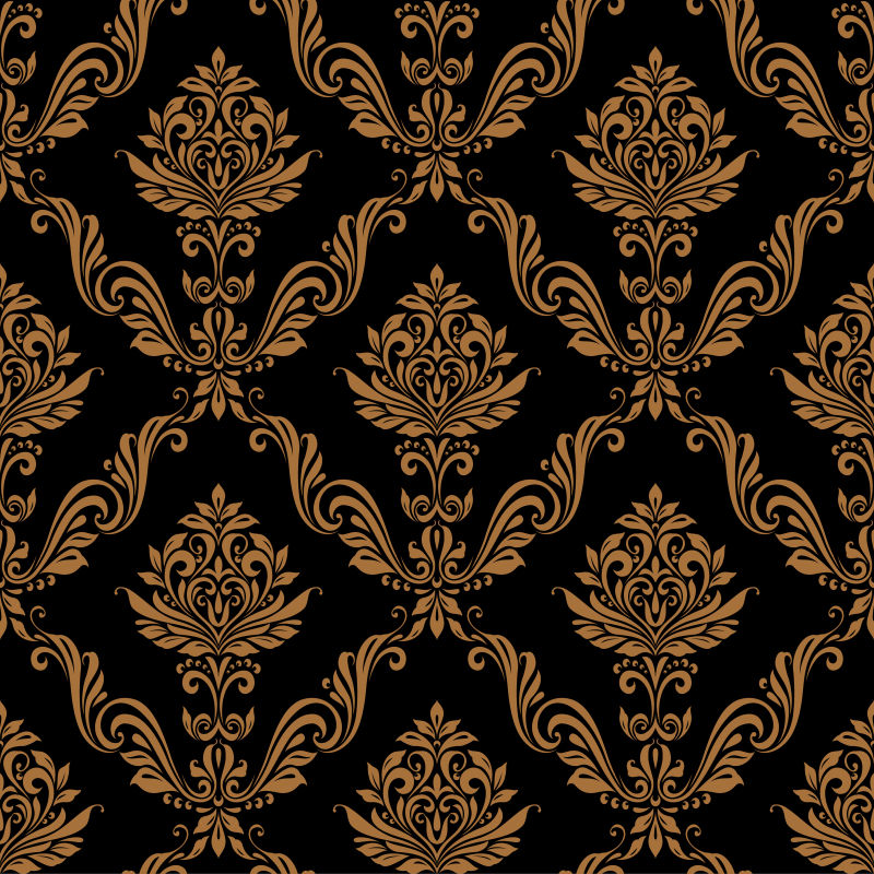 奢华风格的棕色花卉矢量背景