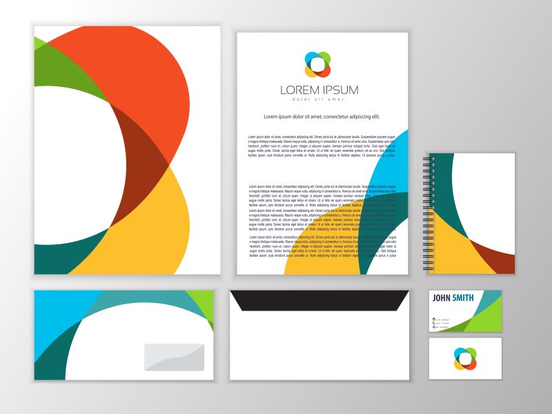 矢量创意无限彩色的企业视觉形象设计模板