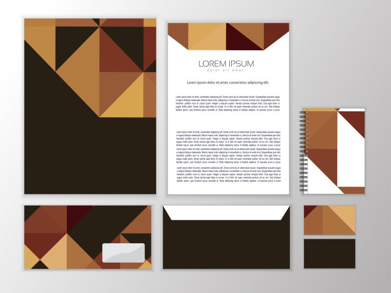 矢量折纸元素的企业视觉形象设计模板