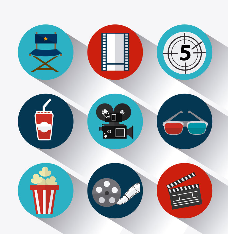 电影院主题的矢量插画设计