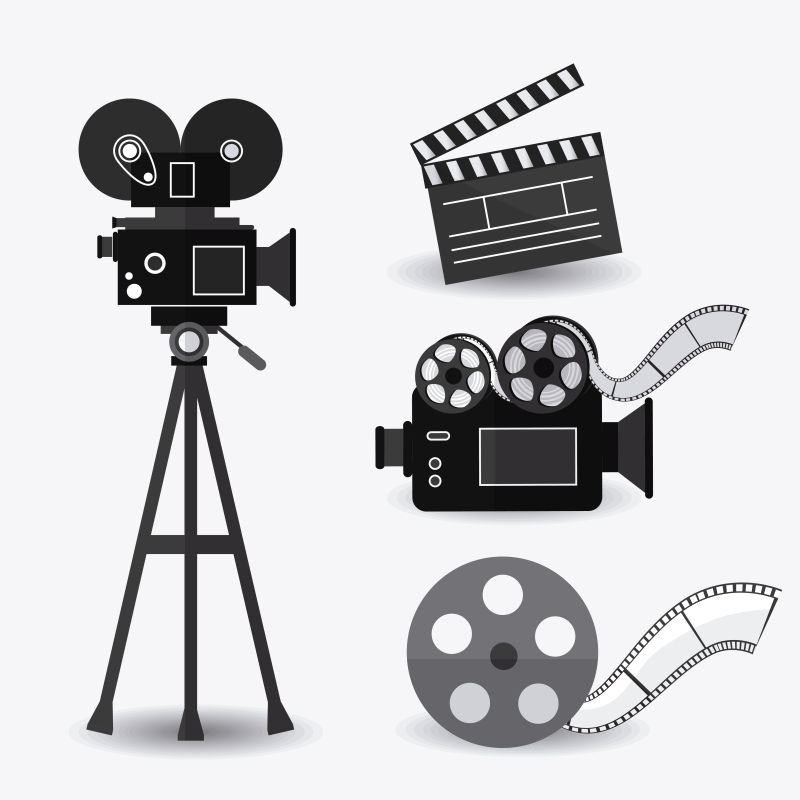 电影院主题矢量标志