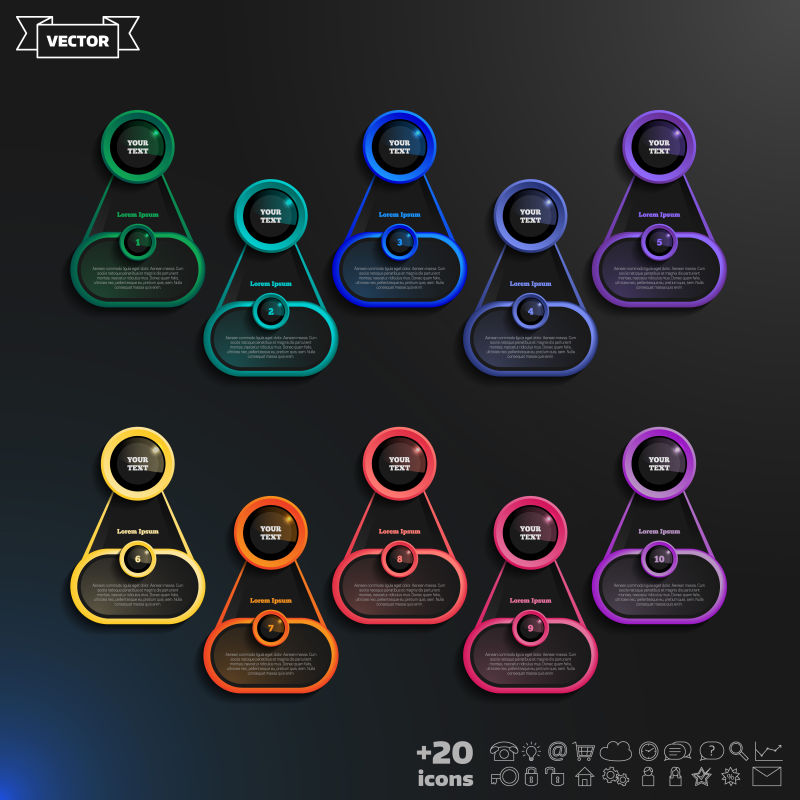 矢量创意图形信息图表展示模板元素