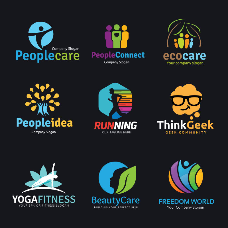 矢量创意身体健康锻炼的图标设计