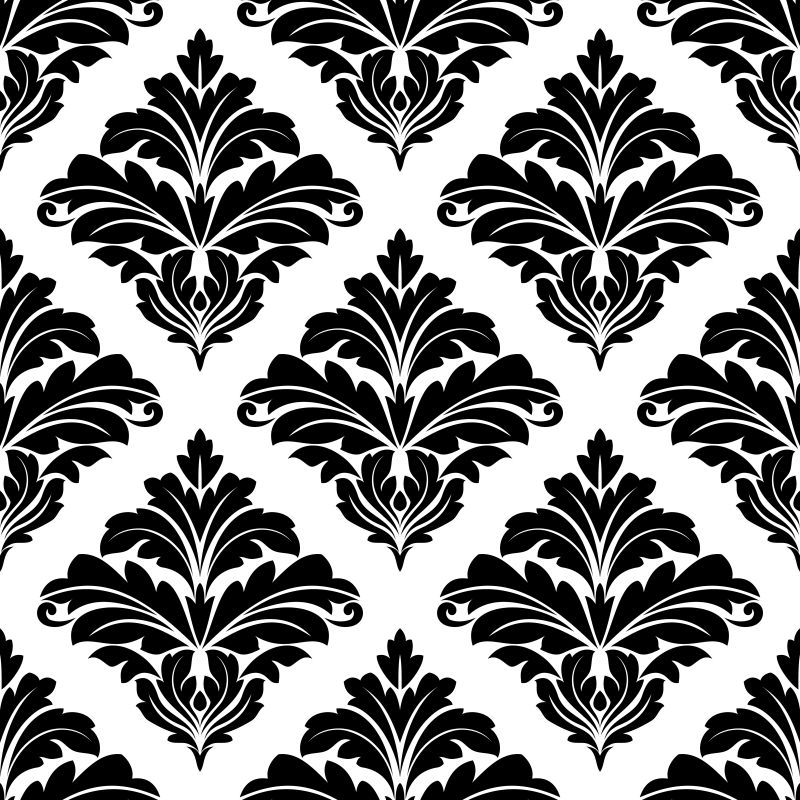 矢量的黑色花卉图案背景