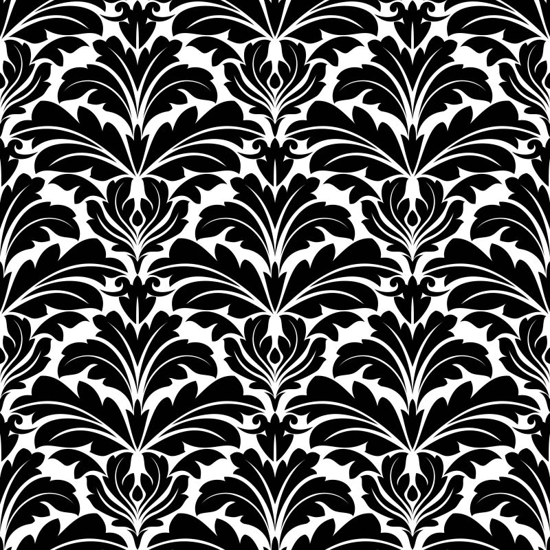 黑色花瓣的矢量花纹背景