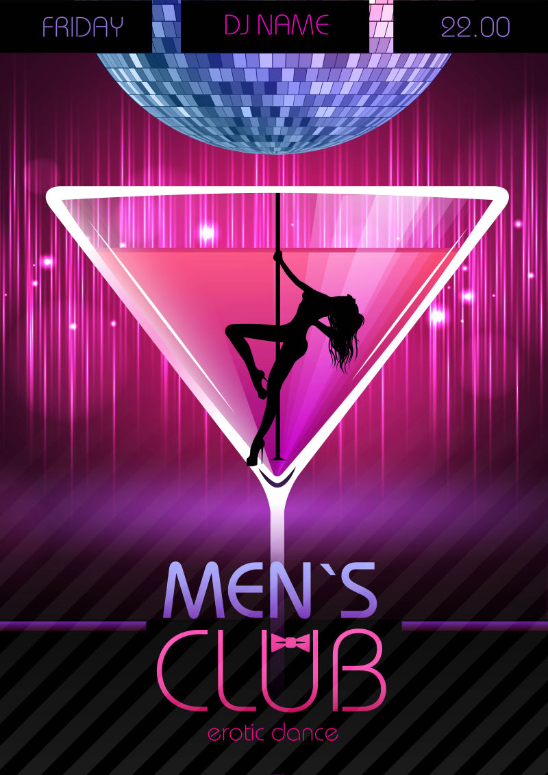 迪斯科长条海报矢量设计