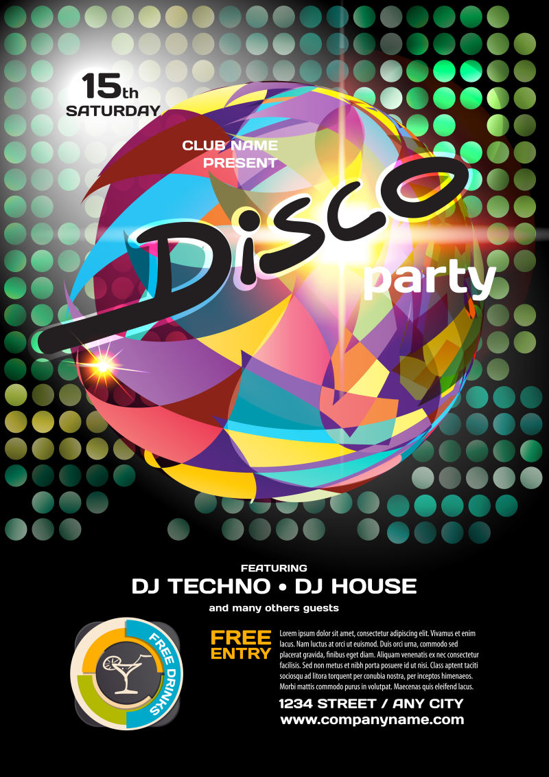 矢量夜总会海报设计模板