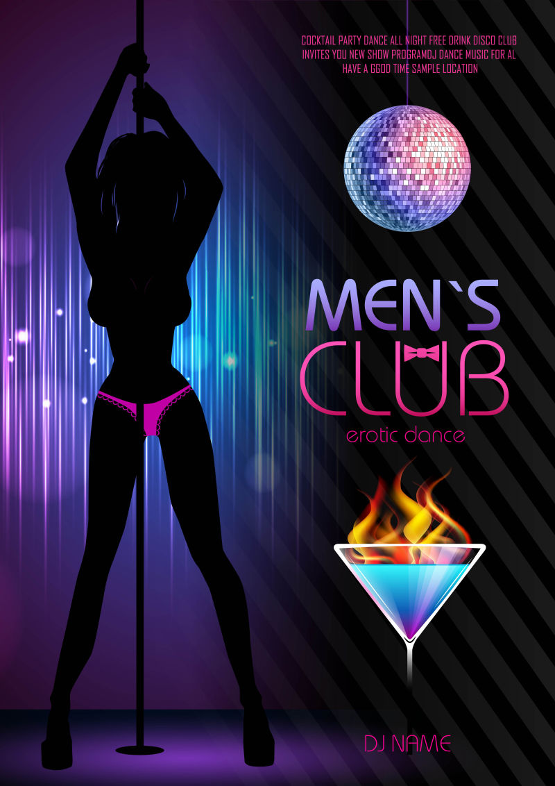 夜总会创意海报矢量设计模板
