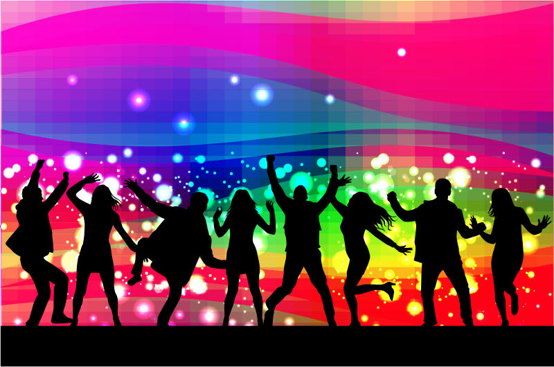 跳舞的人矢量剪影