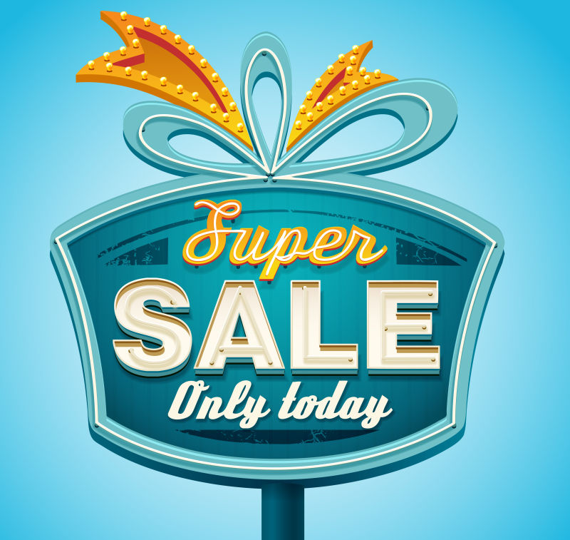 复古矢量销售招牌设计