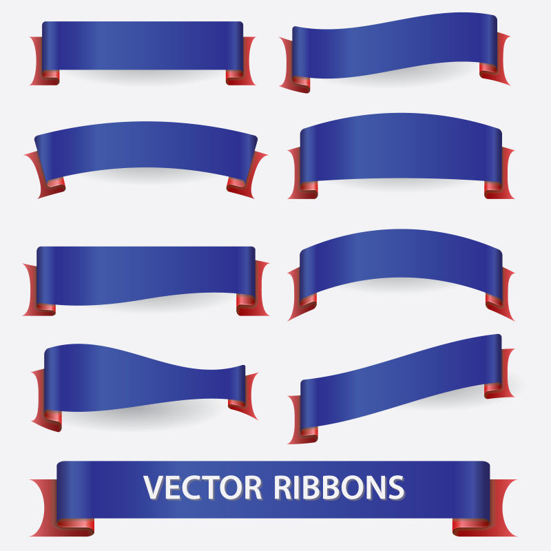 蓝色的缎带矢量设计
