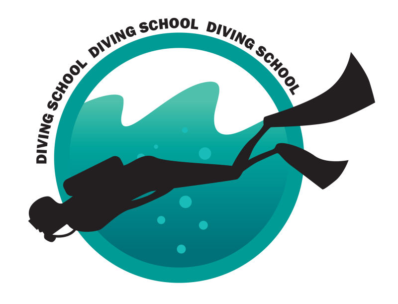 黄色创意潜水矢量商标设计