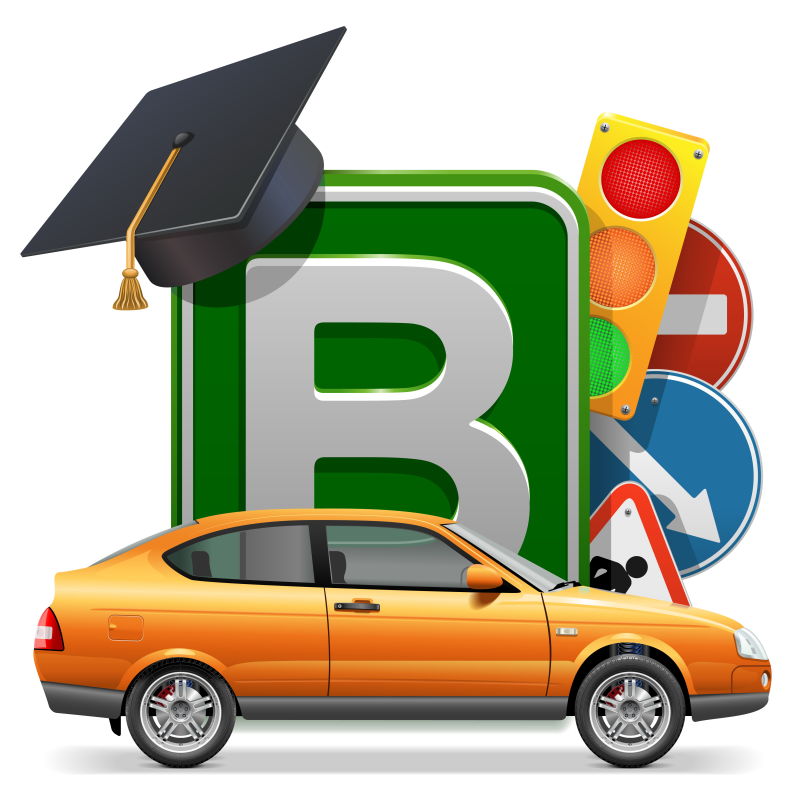 矢量驾校概念的插图设计