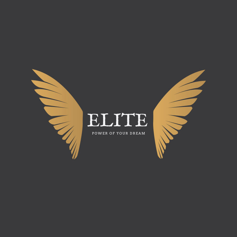 矢量创意金色翅膀标志设计