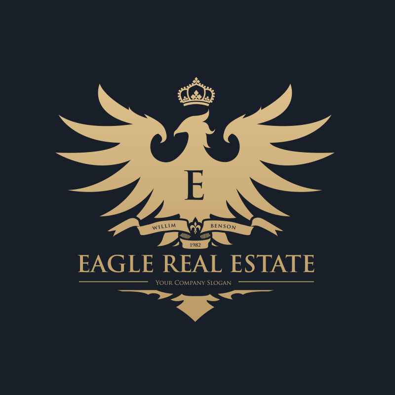 矢量金色老鹰标志设计