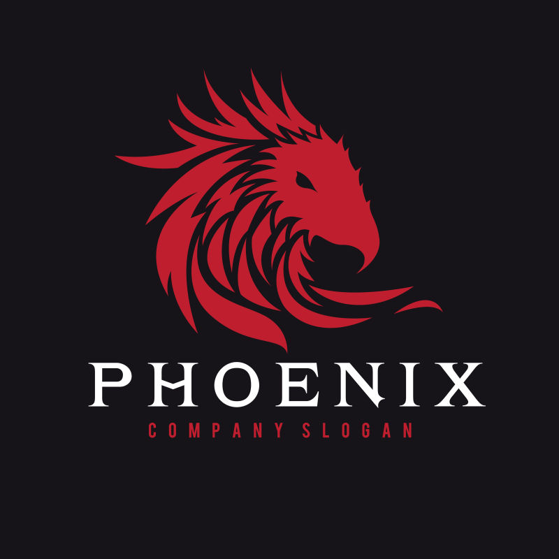 创意红色凤凰矢量图形标志设计