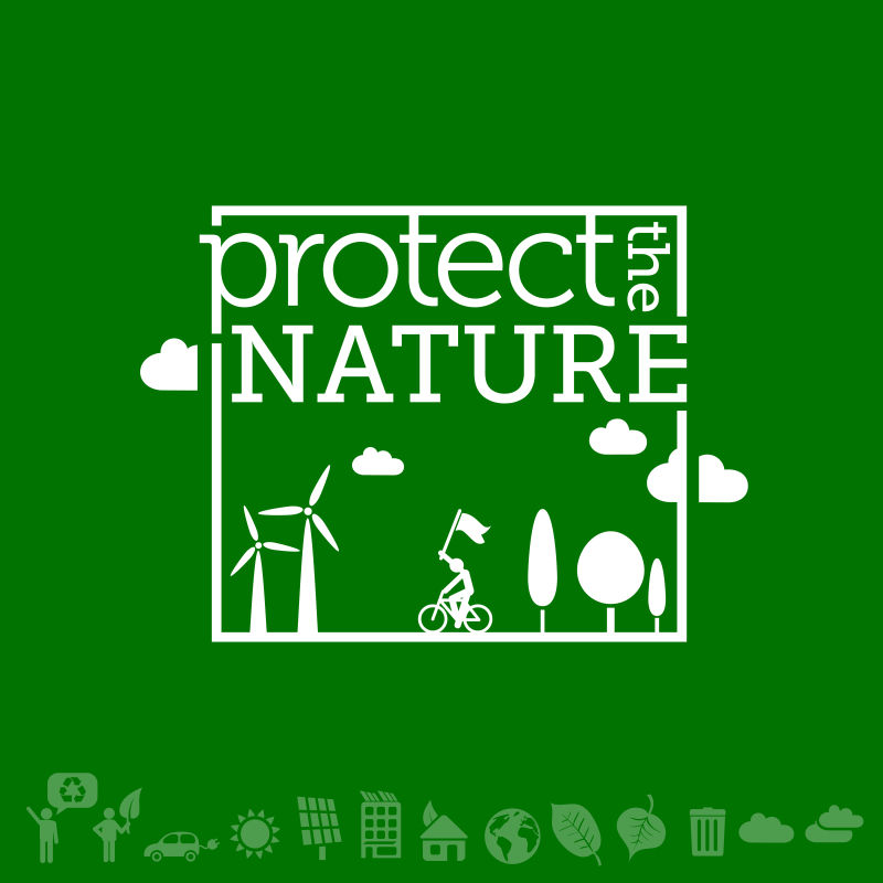 创意矢量保护生态自然的背景