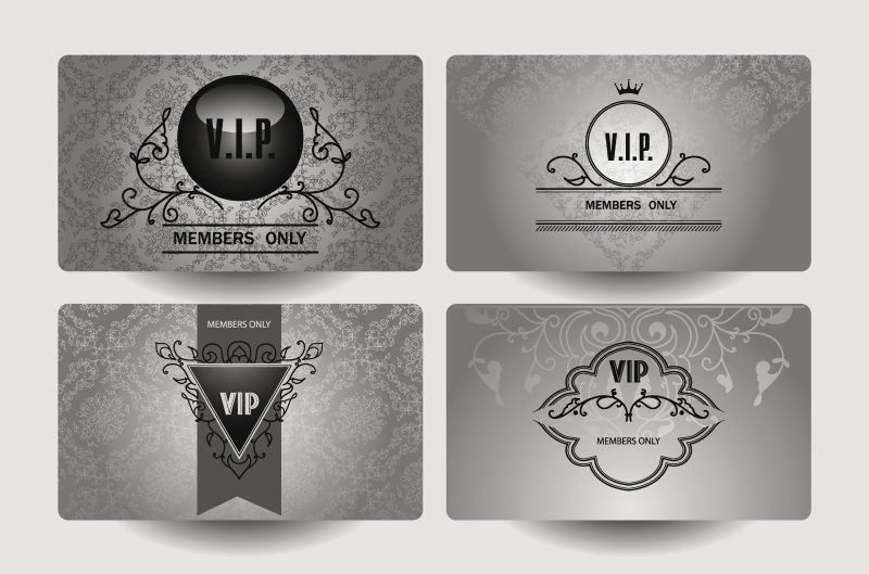 灰色低调的矢量会员卡设计模板