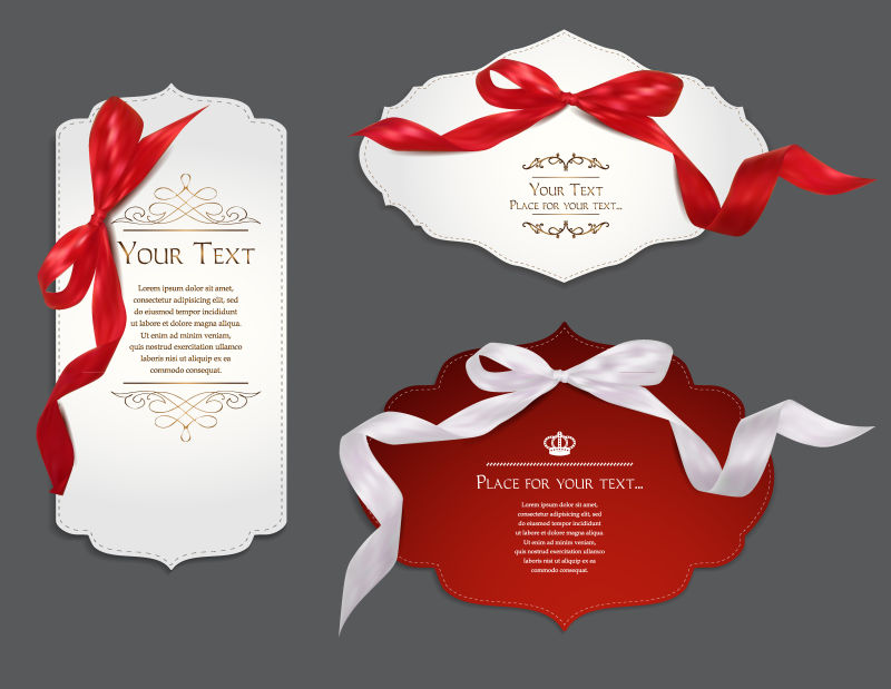 有彩带的异性矢量会员卡设计模板